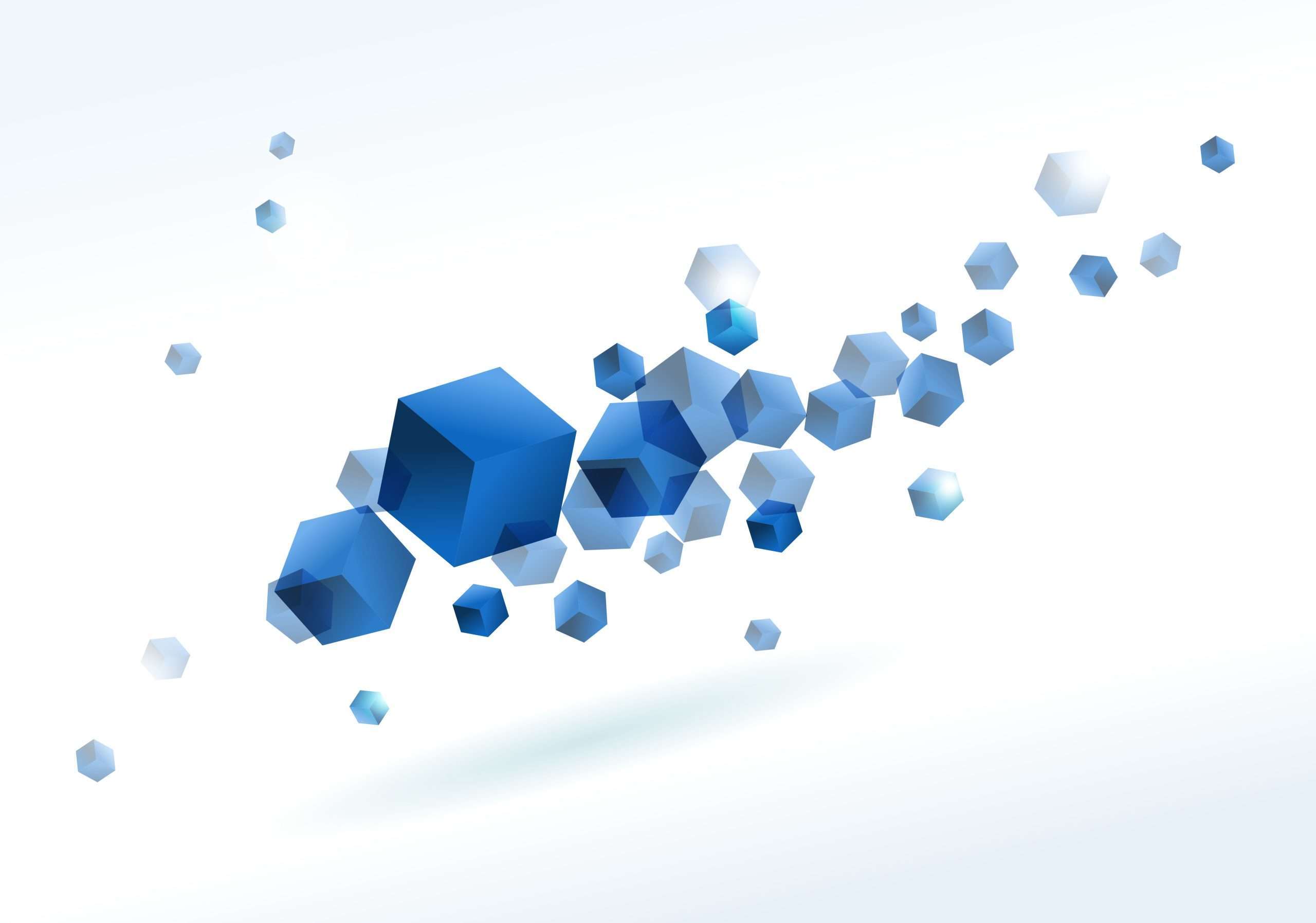 3D cubes floating