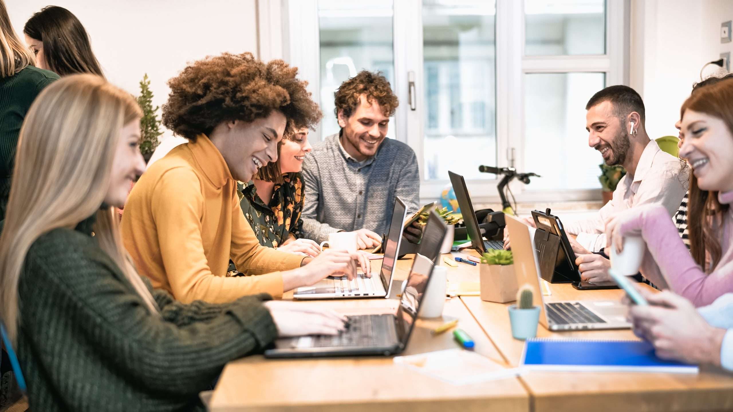 Group of co workers enjoying a laugh