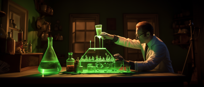 Lab Scientist A man engineering a polymer