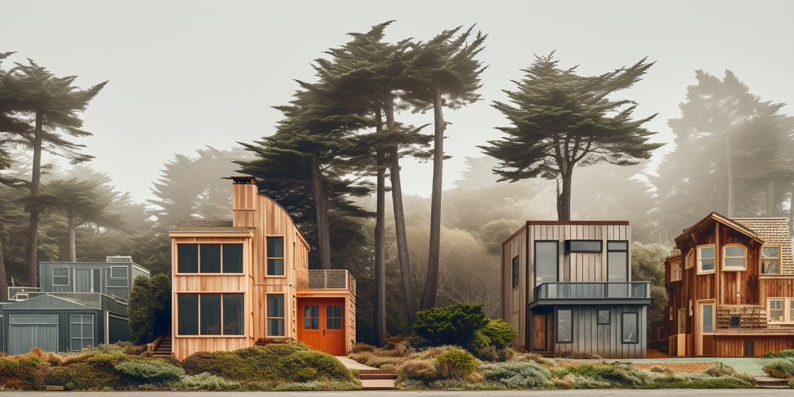 different homes in Cambria Homes with different wood types
