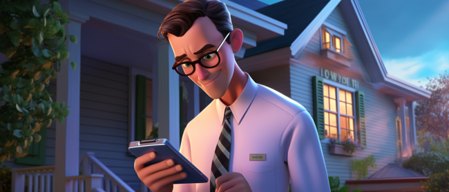 A man inspecting a house