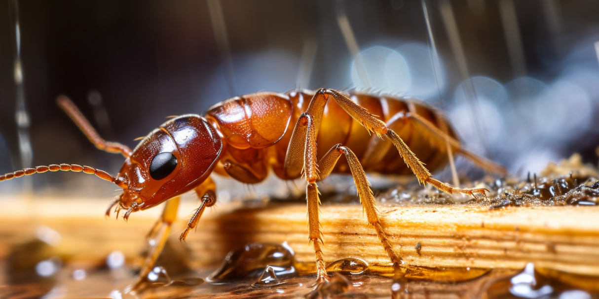 termite on wet wood