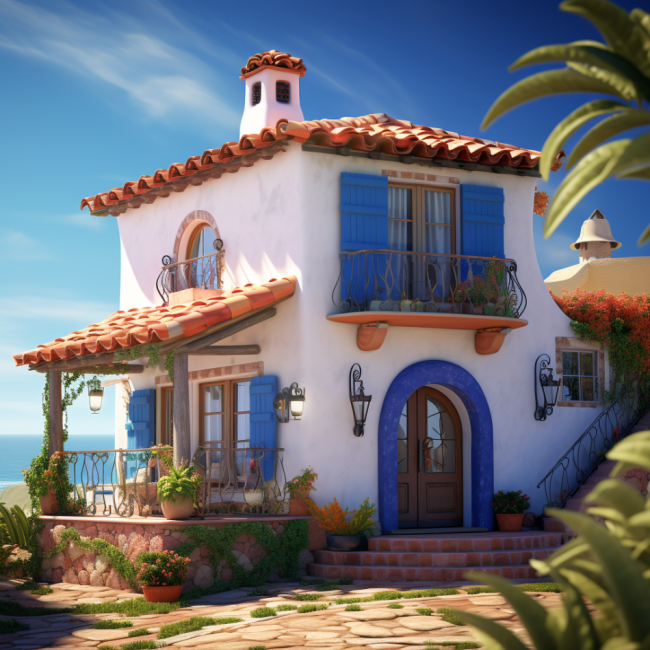 Spanish style home near the water