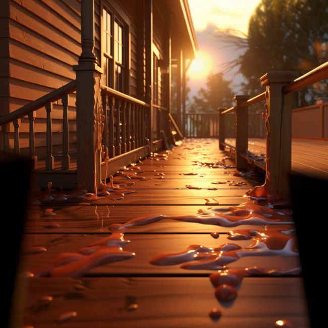 image redwood deck with water damage