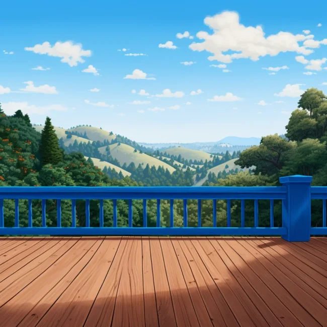 rogalltech_a_realistic_disney_pixar_photo_of_a_redwood_deck_wit_ad8eb5a0-ab89-450a-9bb8-19cf610c033e redwood deck rail