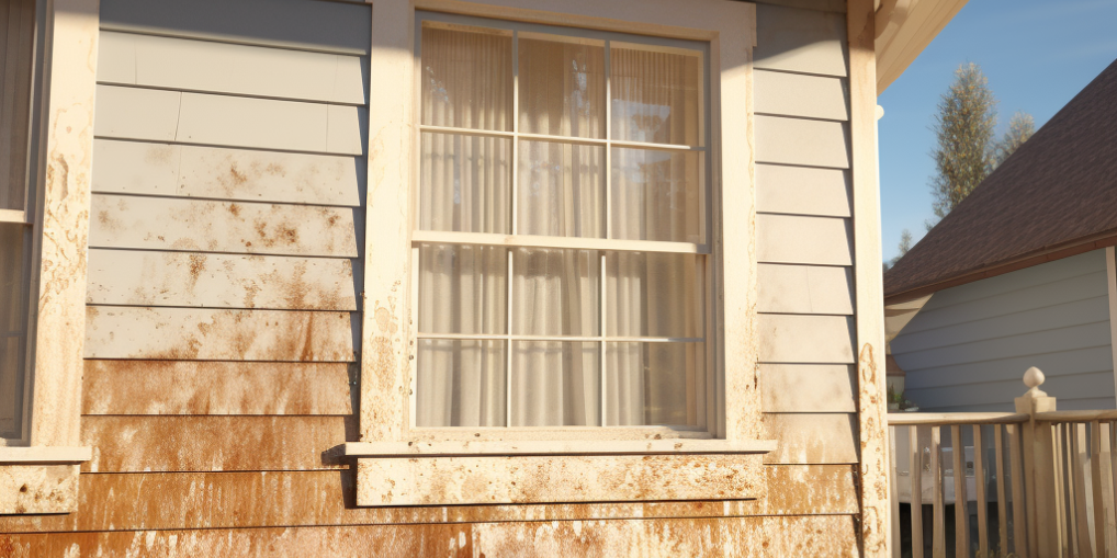 rogalltech_photorealistic_disney_pixar_image_of_dry_rot_and_sur_39eeb90f-9e3a-4410-bf53-a96a20e1eb5b house with dirty siding