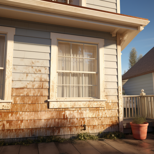 house with dirty siding