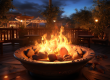 deck with a fire pit