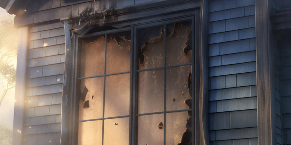 ash deposits on a window