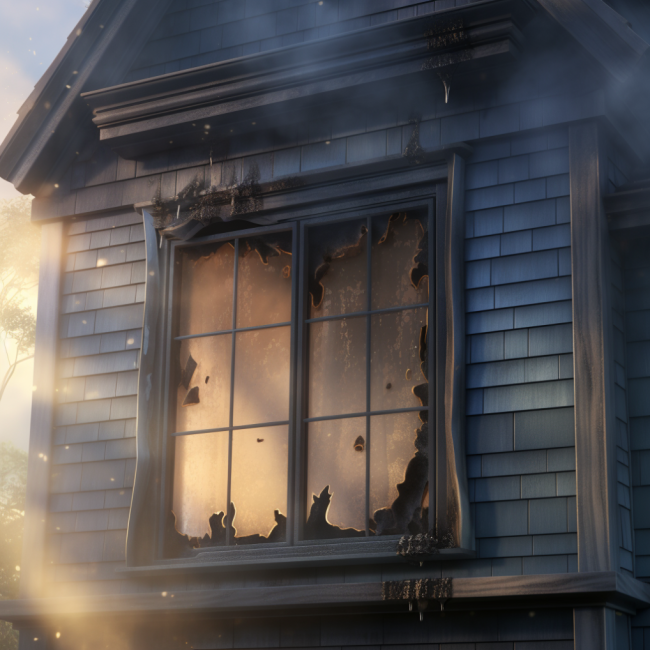 ash deposits on a window