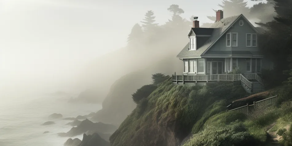 rogalltech_photorealistic_image_of_a_house_over_looking_an_ocea_268d8588-8de6-4818-a242-1dbf86e8b3df house on a foggy day