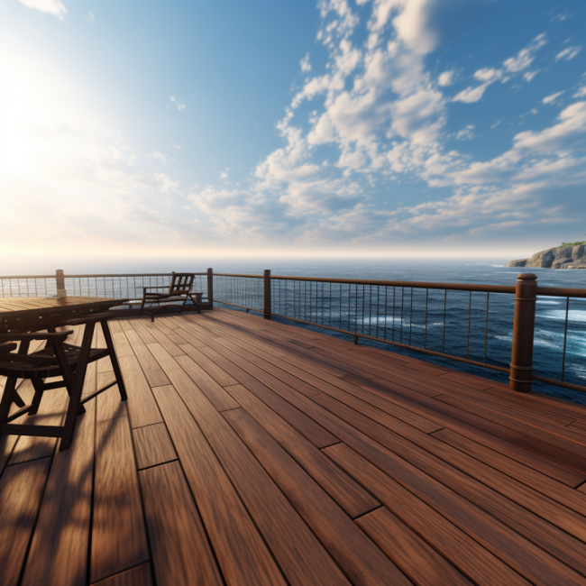 rogalltech_realistic_disney_pixar_style_image_of_a_brand_new_de_fbd079b7-6cad-4368-8308-74a3c0dd158e timbertech deck overlooking the ocean