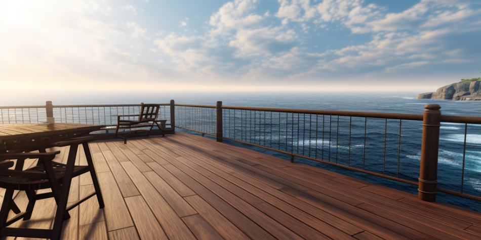rogalltech_realistic_disney_pixar_style_image_of_a_brand_new_de_fbd079b7-6cad-4368-8308-74a3c0dd158e timbertech deck overlooking the ocean