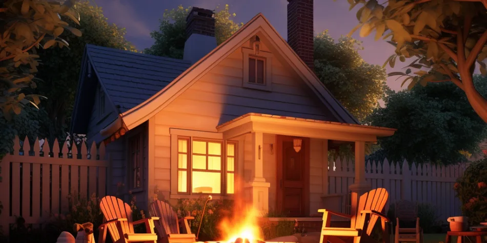rogalltech_realistic_disney_pixar_style_house_with_a_small_camp_458acae2-88aa-4831-b4bd-201228bb3ce0 house with a campfire