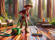 man washing deck