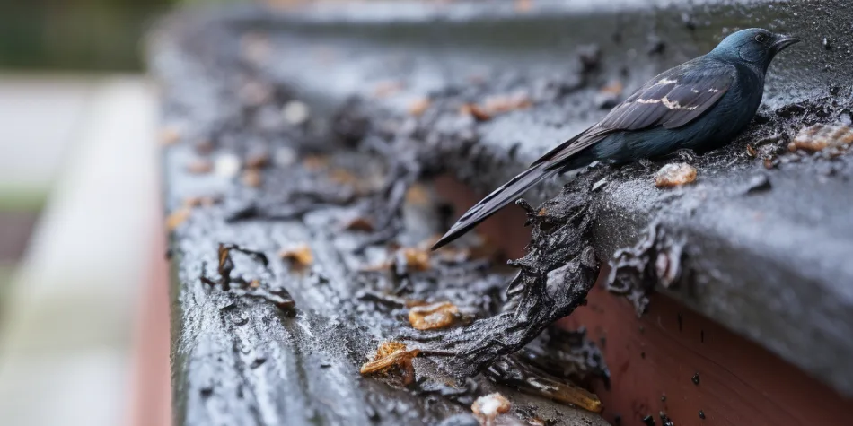 rogalltech_a_close_up_photo_of_bird_poop_on_the_exterior_of_a_h_66d4edac-91e5-4c9a-8a0b-85eca978e821 bird on house